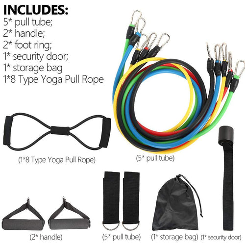 11-Piece Resistance Band Set – Complete Home Gym