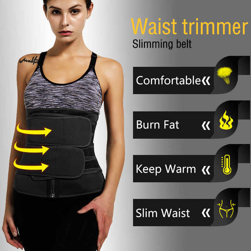 Double Waist Belt Trainer for Fitness – Adjustable Body Shaper Belt