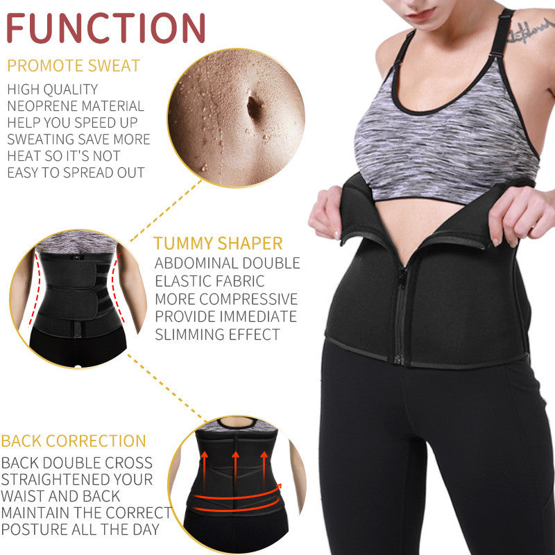 Double Waist Belt Trainer for Fitness – Adjustable Body Shaper Belt