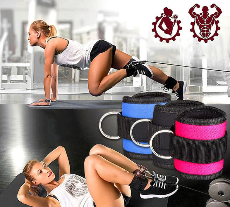 PowerStrap Adjustable Ankle Cuffs – Padded Gym & Cable Machine Straps