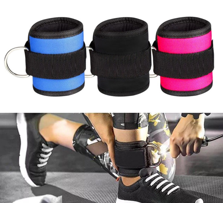 PowerStrap Adjustable Ankle Cuffs – Padded Gym & Cable Machine Straps