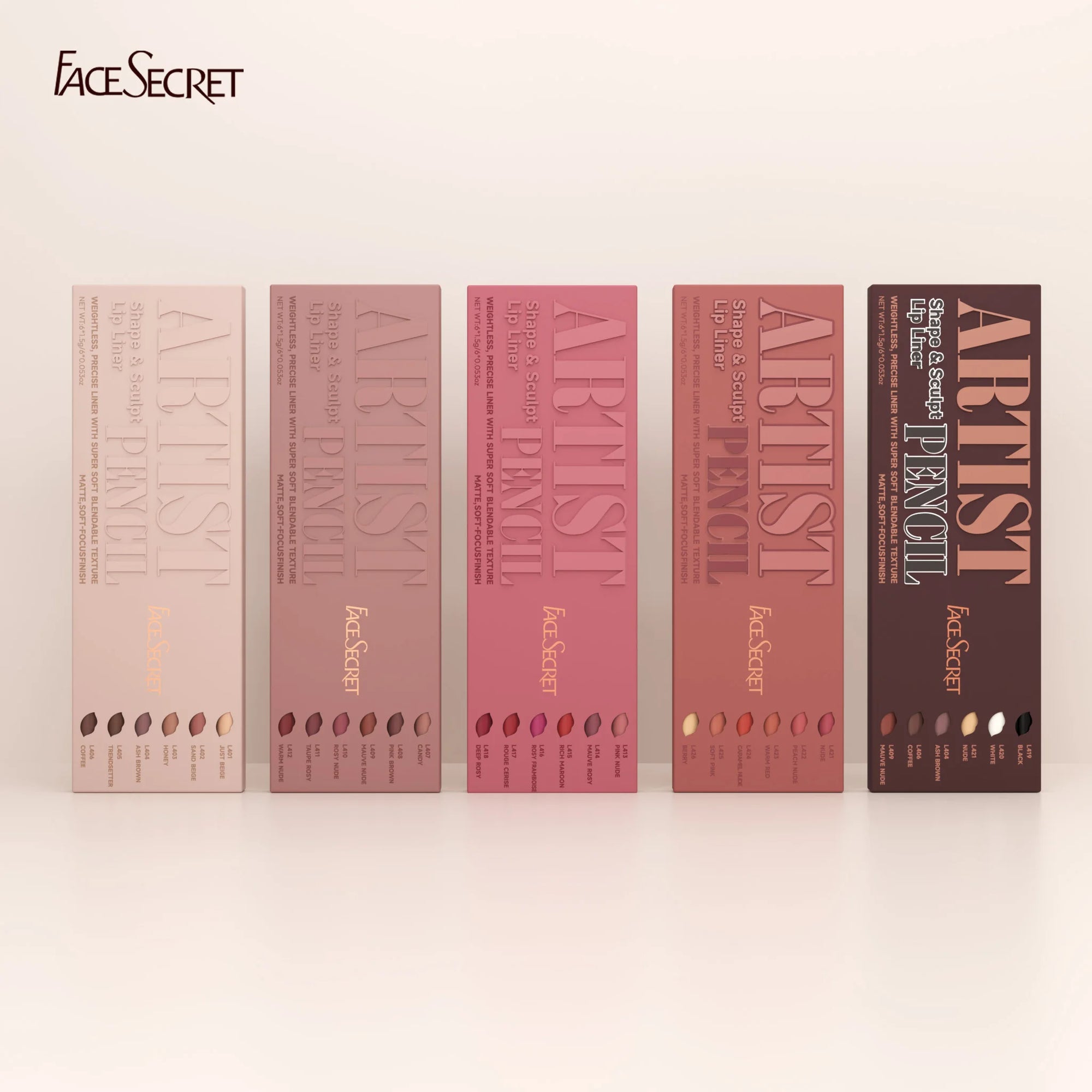 Face Secret Lip Liner Pencil Set – Matte Sculpting Liner