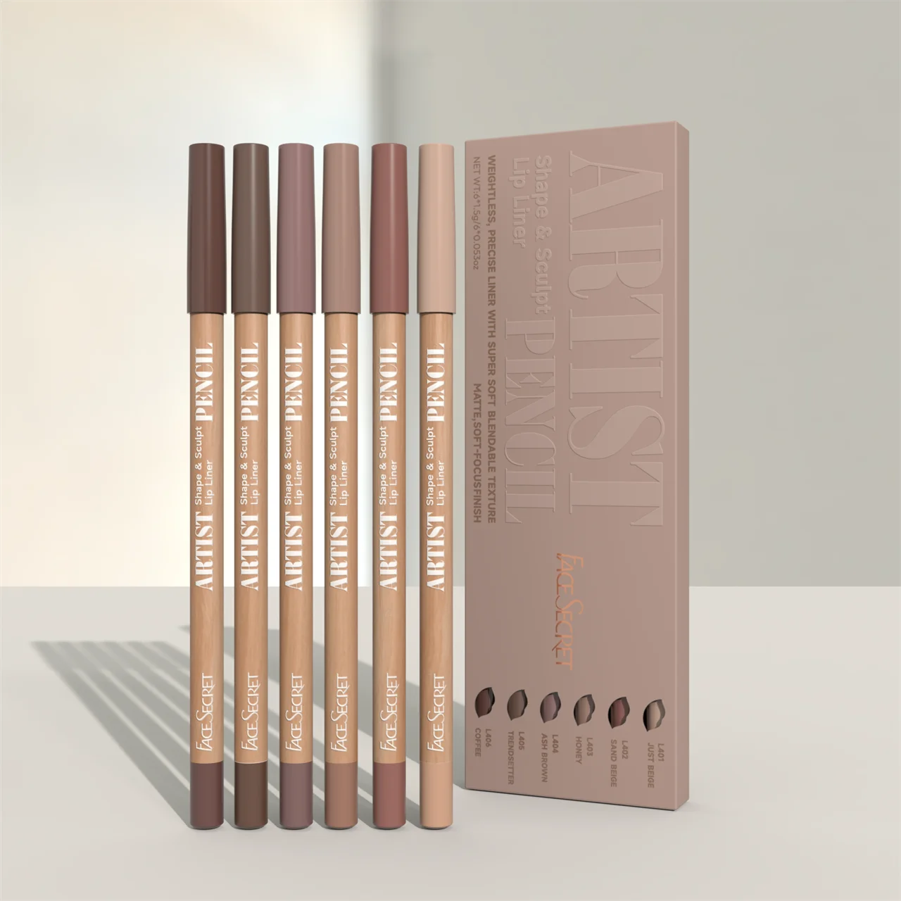 Face Secret Lip Liner Pencil Set – Matte Sculpting Liner