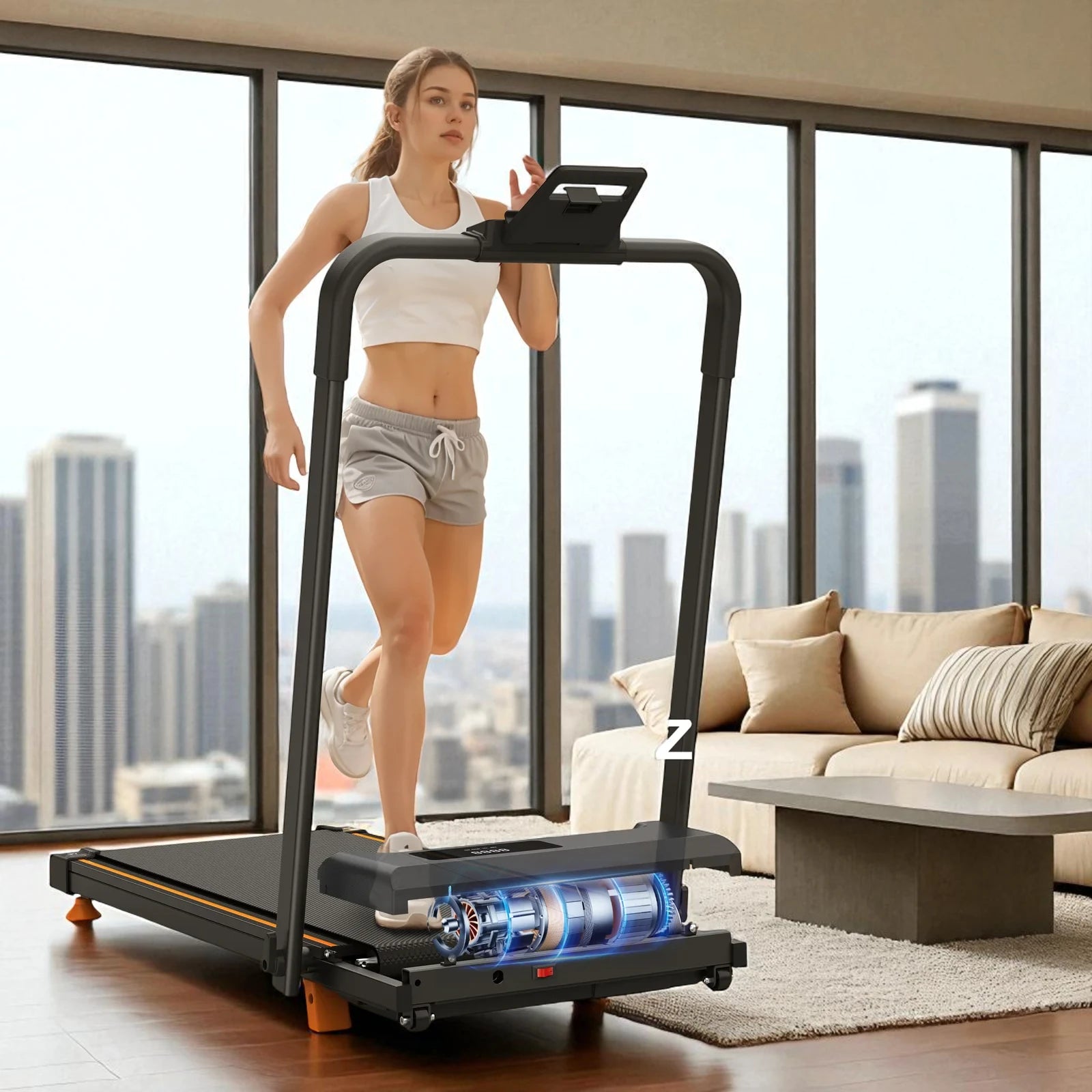 Compact Under Desk Treadmill with 2.5HP Silent Motor | 400 lbs Capacity
