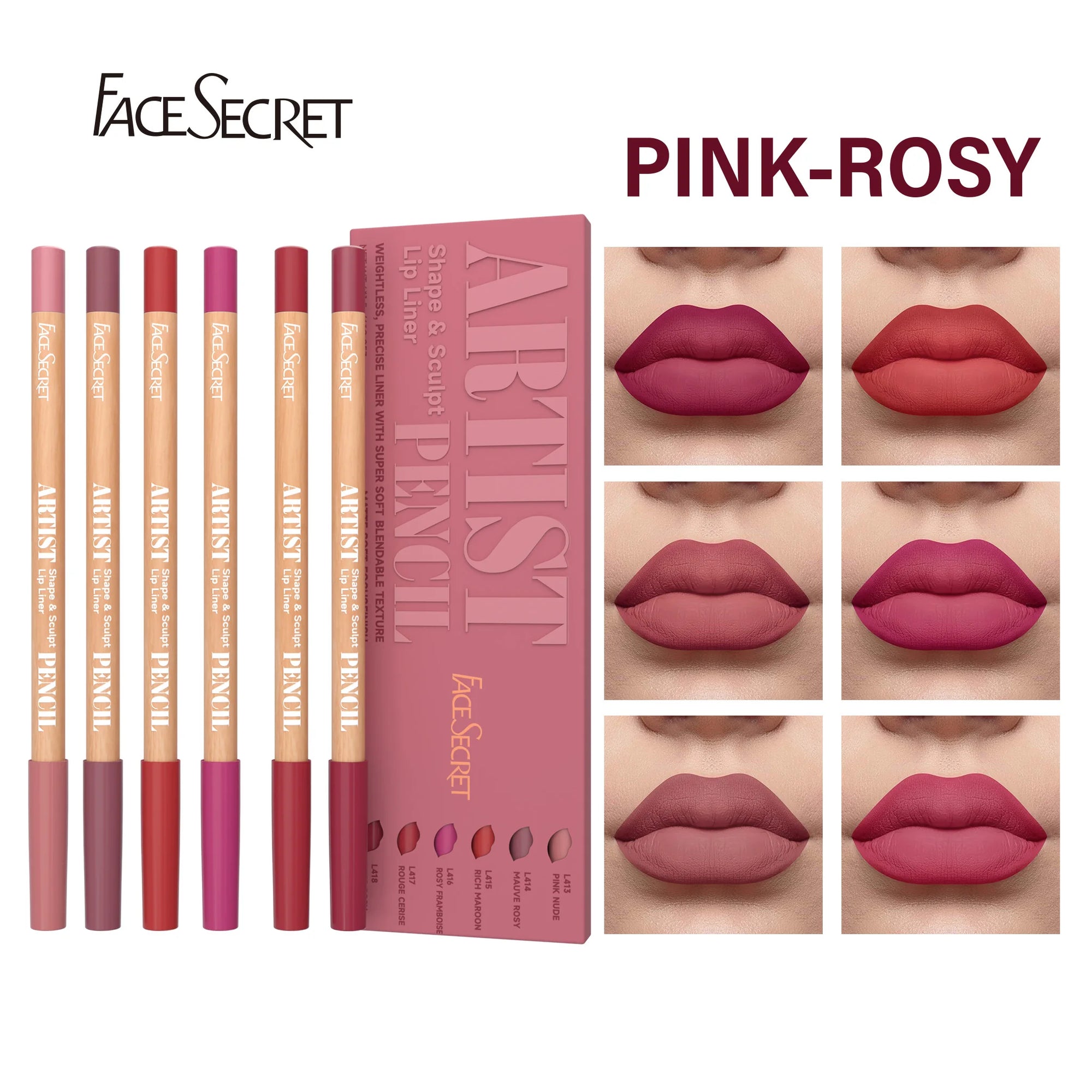 Face Secret Lip Liner Pencil Set – Matte Sculpting Liner