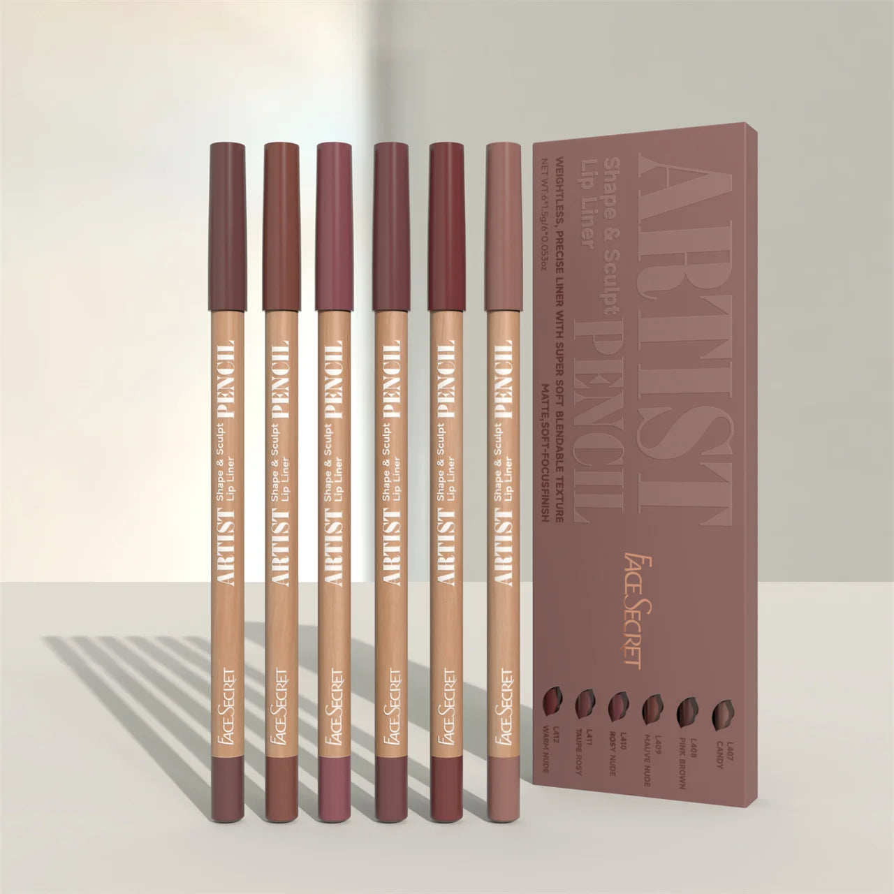 Face Secret Lip Liner Pencil Set – Matte Sculpting Liner