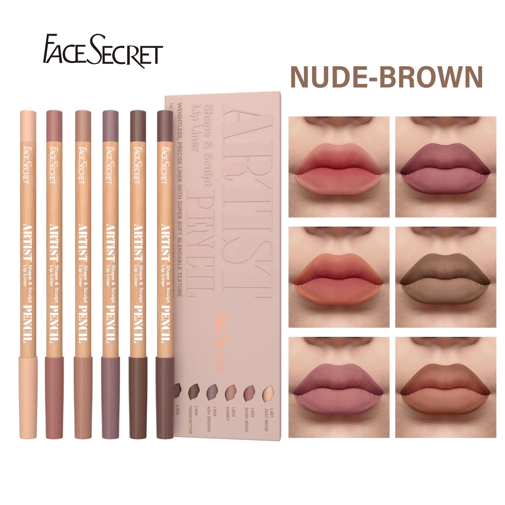 Face Secret Lip Liner Pencil Set – Matte Sculpting Liner