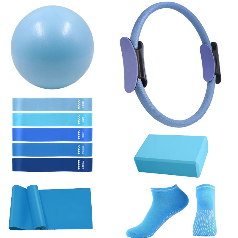 Pilates Ring Set for Women Home Yoga Accessories Pilates Ring Circle and Ball Workouts Ball Yoga Circle Resistance Bands Block