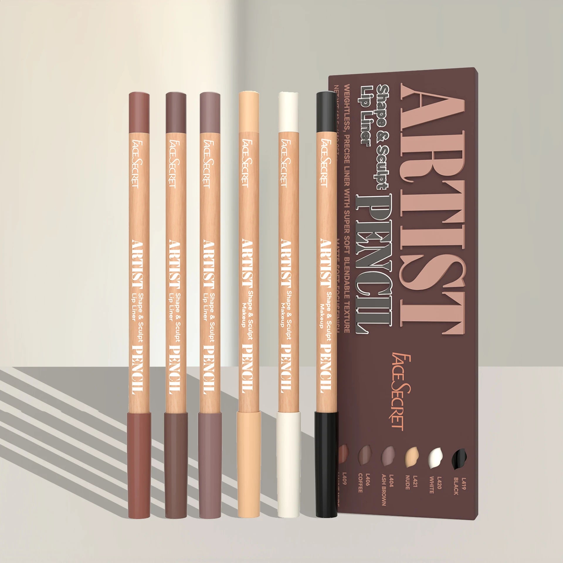 Face Secret Lip Liner Pencil Set – Matte Sculpting Liner