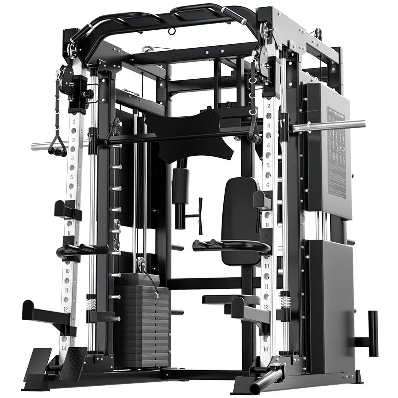 Professional Smith Machine Comprehensive Trainer – Multi-Functional Home & Commercial Gym Strength Equipment with Squat Rack & Pulley System