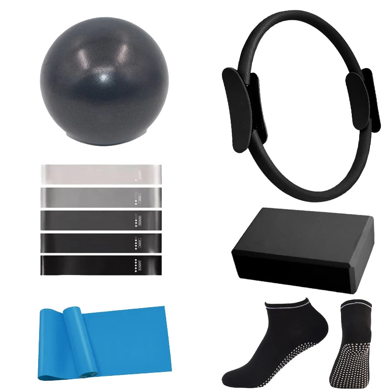Pilates Ring Set for Women Home Yoga Accessories Pilates Ring Circle and Ball Workouts Ball Yoga Circle Resistance Bands Block