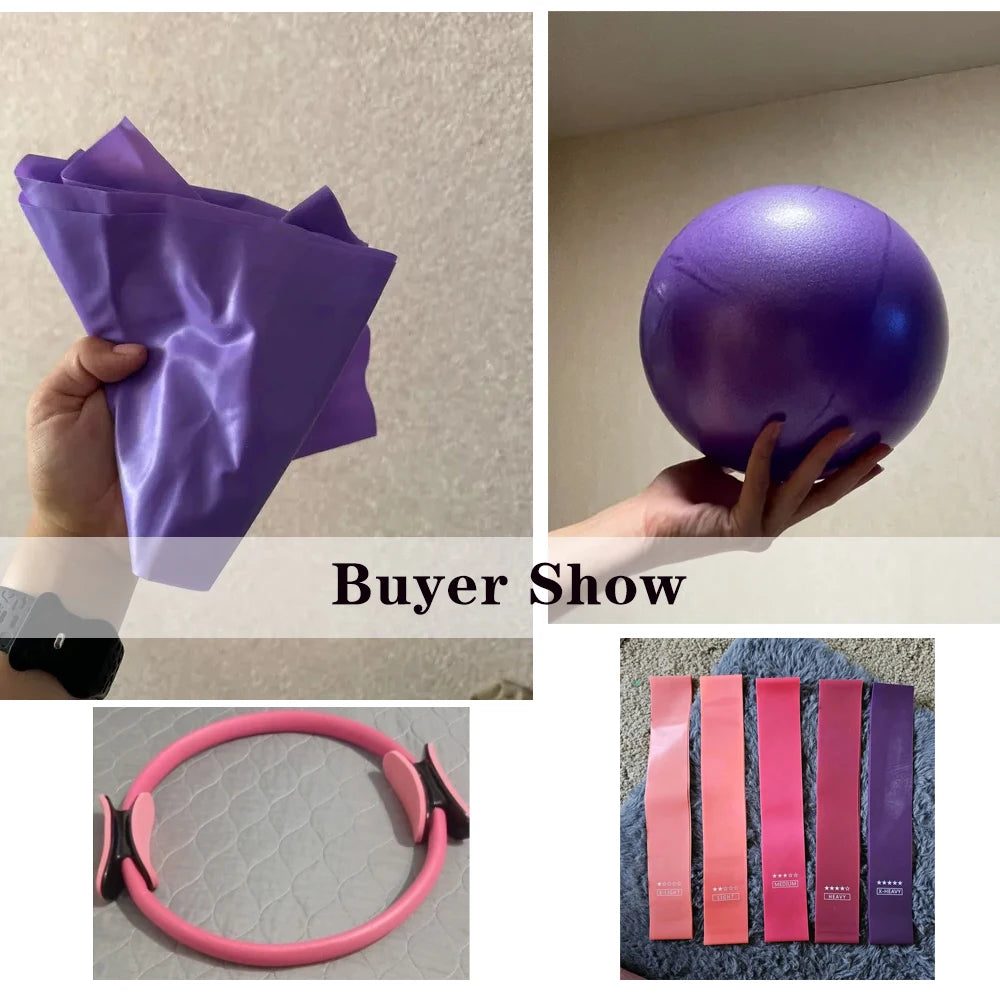 Pilates Ring Set for Women Home Yoga Accessories Pilates Ring Circle and Ball Workouts Ball Yoga Circle Resistance Bands Block