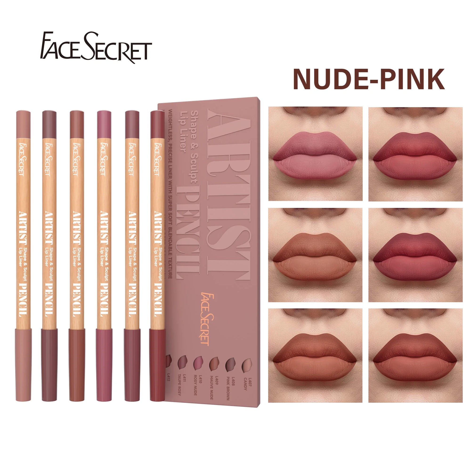 Face Secret Lip Liner Pencil Set – Matte Sculpting Liner