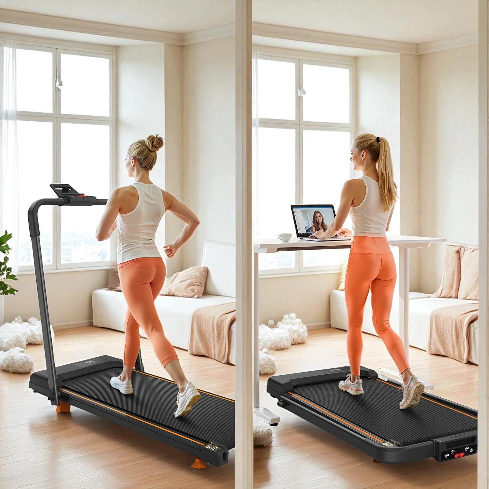 Compact Under Desk Treadmill with 2.5HP Silent Motor | 400 lbs Capacity