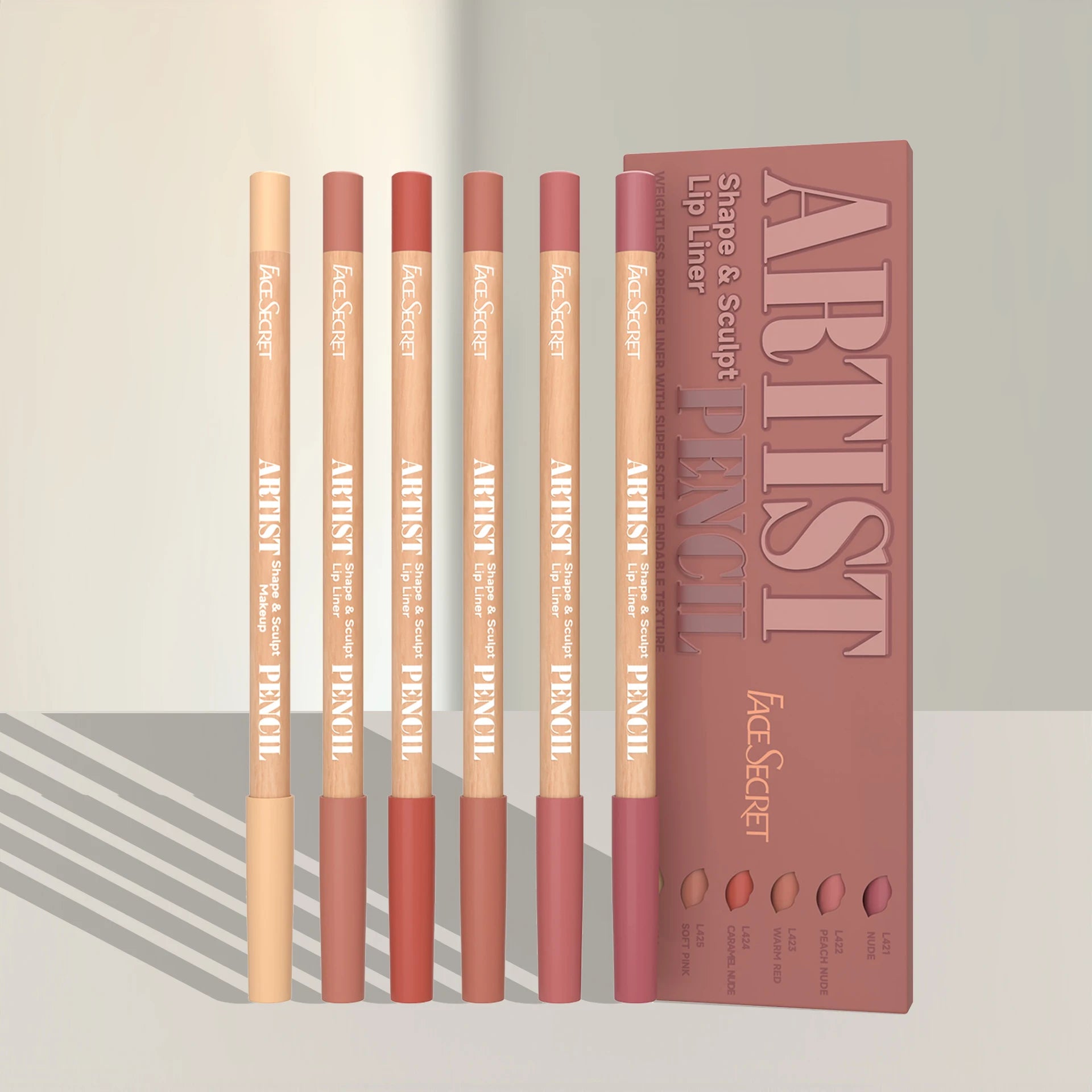 Face Secret Lip Liner Pencil Set – Matte Sculpting Liner