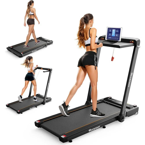 3-in-1 Under Desk Treadmill with Incline – Walking Pad with Removable Desk, 3.5HP Foldable Compact Treadmill for Home & Office