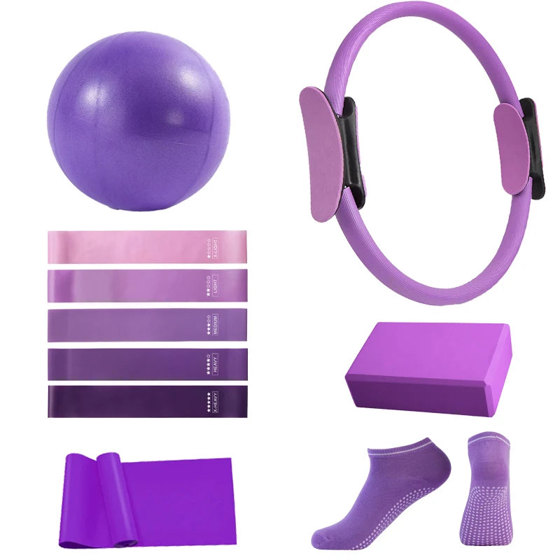 Pilates Ring Set for Women Home Yoga Accessories Pilates Ring Circle and Ball Workouts Ball Yoga Circle Resistance Bands Block