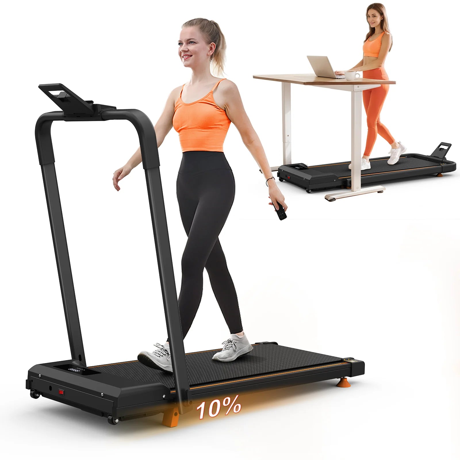 Compact Under Desk Treadmill with 2.5HP Silent Motor | 400 lbs Capacity